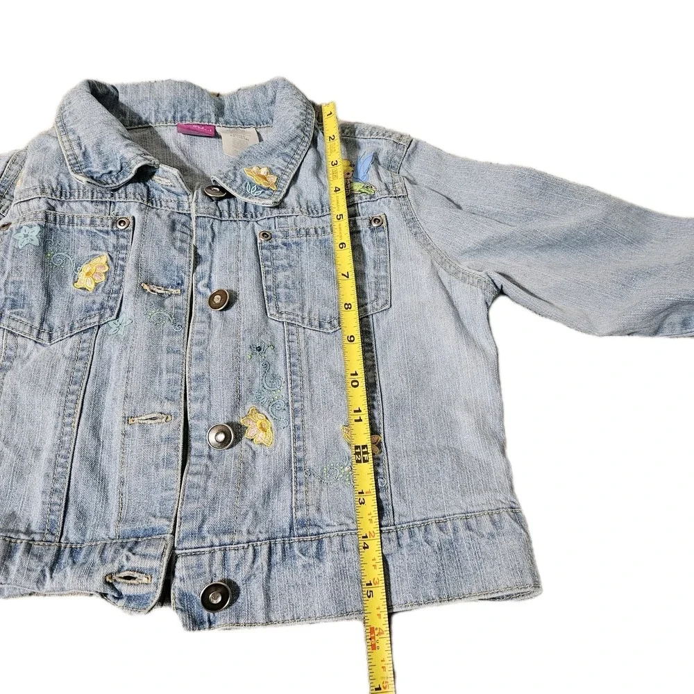 Tinkerbell Girls Sz S Cropped Denim Jacket Embroiderd‎ World Of Disney
